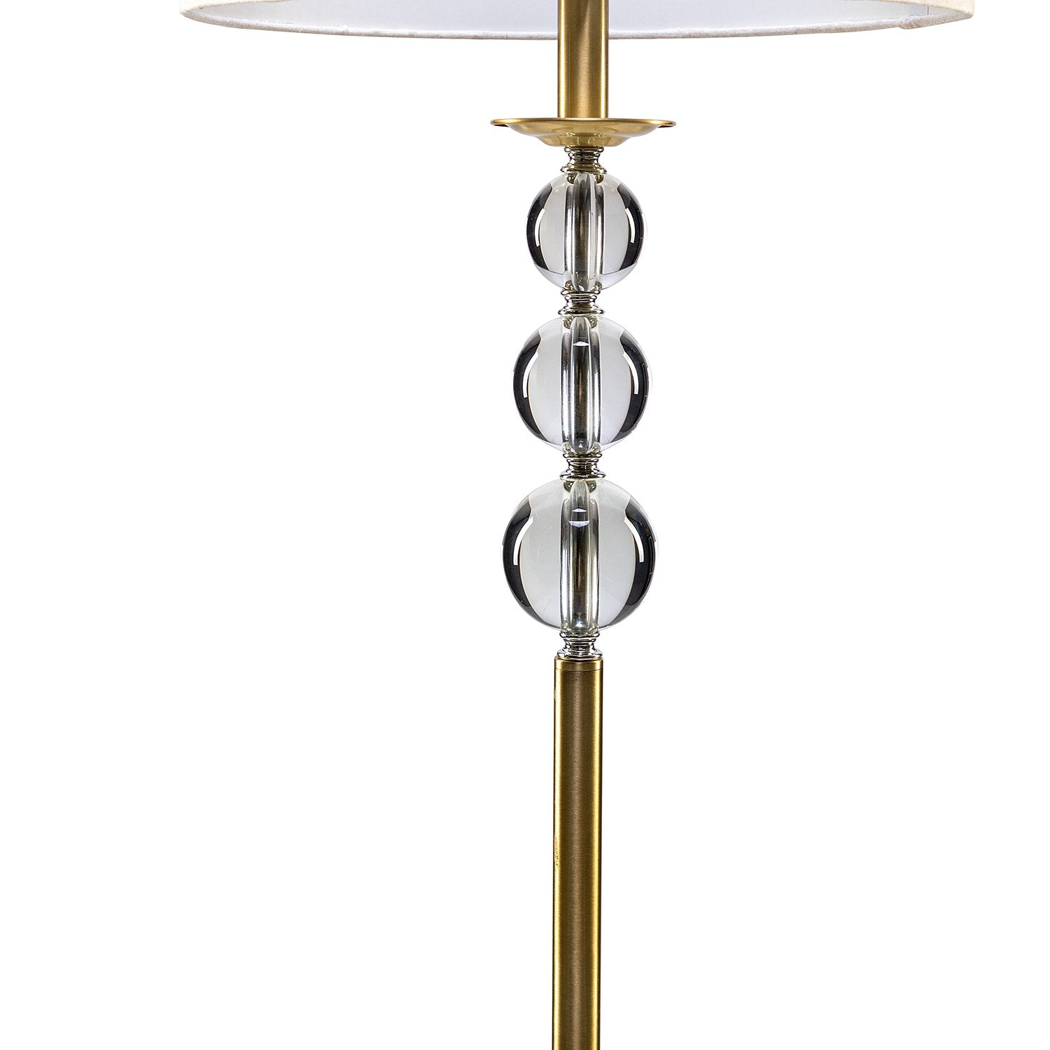 SUGIFT 60inch Modern LED Floor Lamp with Linen Blend Lamp Shade and Metal Base On-Site