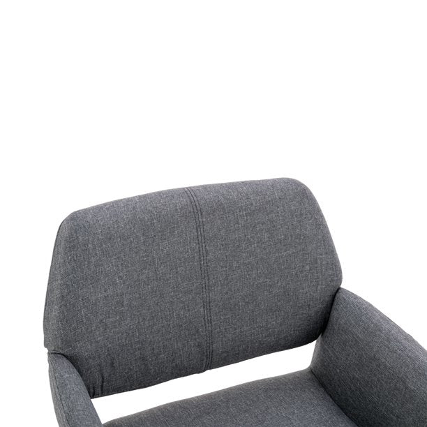 SUGIFT Small Modern Living Dining Room Accent Chairs Fabric Mid-Century Upholstered Side Seat Club Guest with Metal Legs Legs (Gray)