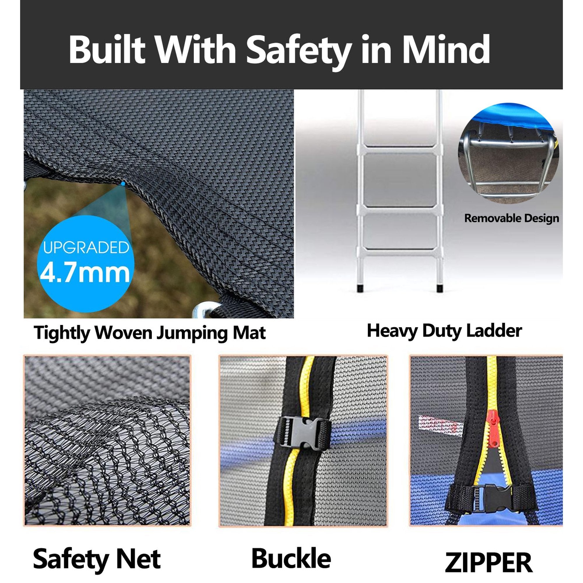 SUGIFT 10ft Trampoline for Kids and Adults with Safety Enclosure Net Jumping Mat, Safety Pad, Hold Up to 680LBS