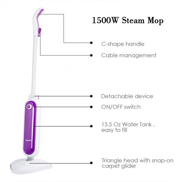 SUGIFT 1500 W Electric Steam Mop Floor Carpet Tile Cleaning Machine