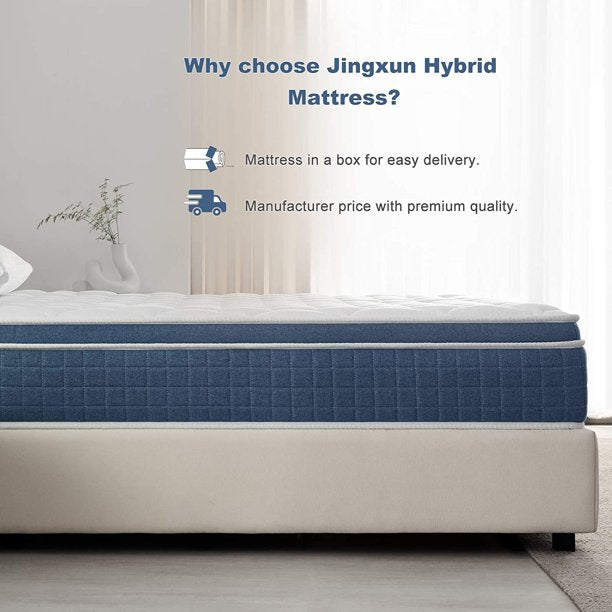 SUGIFT Queen Mattress 12 inch Innerspring Mattress Strong Support Pocket Spring Hybrid Mattress