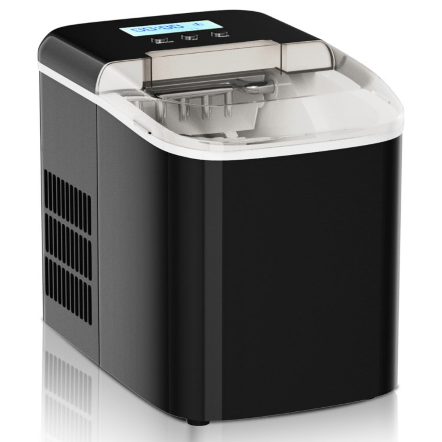 SUGIFT 27 lbs Countertop LCD Display Ice Maker with Ice Scoop,Black