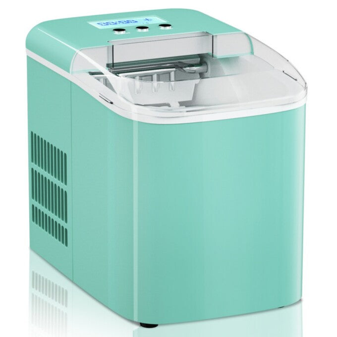SUGIFT 27 lbs Countertop LCD Display Ice Maker with Ice Scoop,Light Green