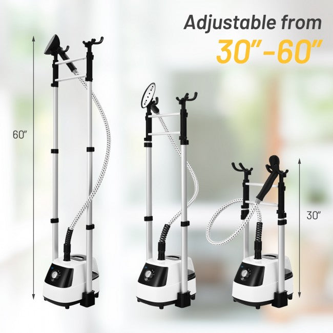SUGIFT 1750W Garment Steamer with 2L Detachable Water Tank and 2-Level Steam