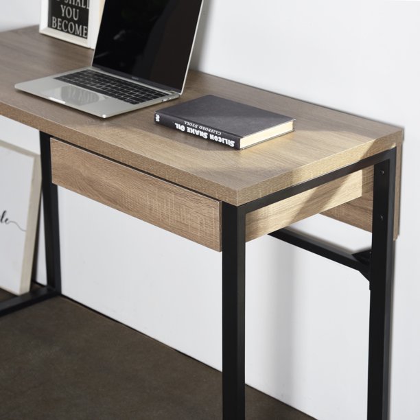 SUGIFT 47in Computer Desk Office Table Rustic Home Writing Desk with 1 Drawer