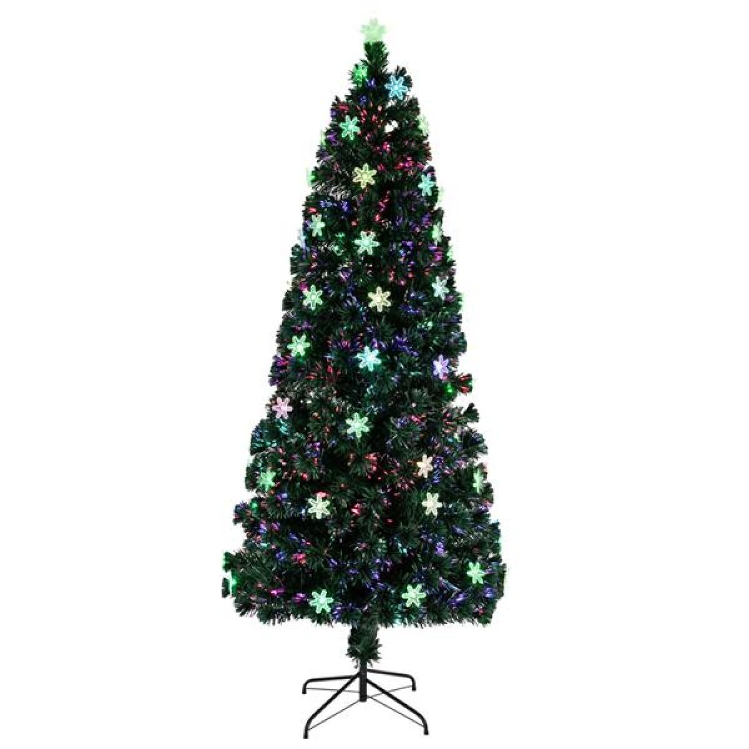 SUGIF 7FT Pre-Lit Hinged Light Small Christmas Tree w/ 290 Branches