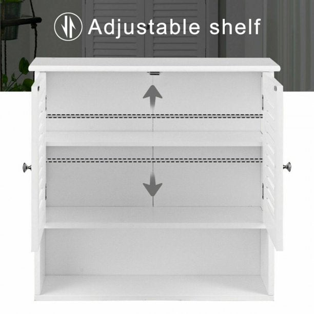 Double Doors Shelves Bathroom Wall Storage Cabinet Organizer Shelf