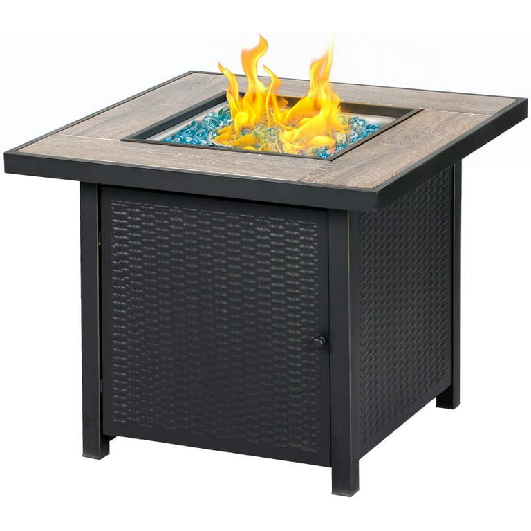 Propane Gas Fire Pit Table 30 inch 50000 BTU Square Gas Firepits