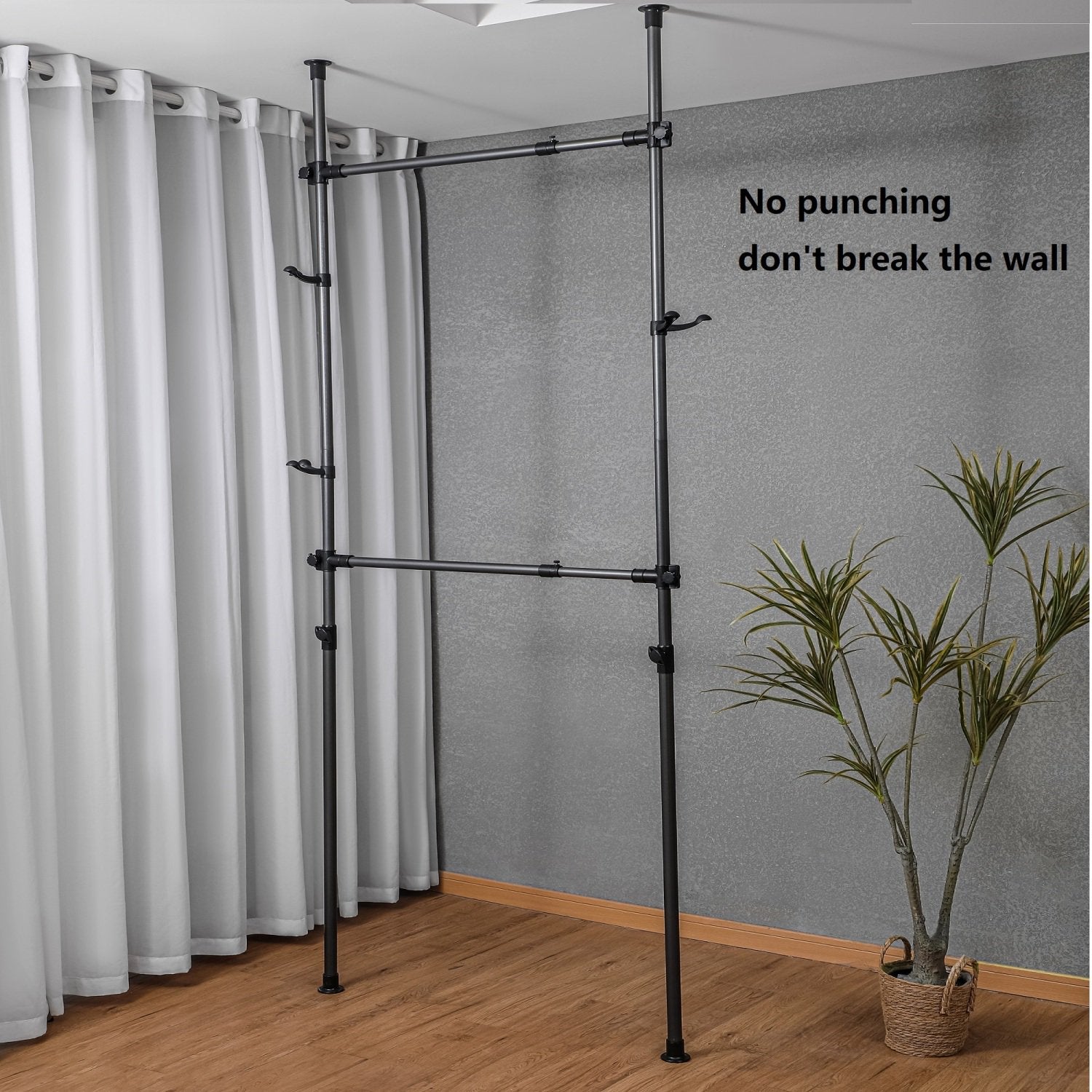 SUGIFT 2 Tier Adjustable Clothing Rack
