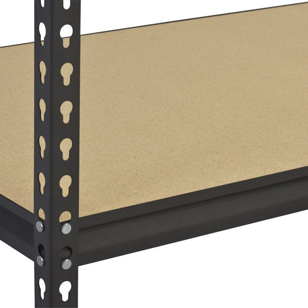 SUGIFT 36Wx18Dx72H 5-Particle Board Shelves, 4000 lb Total Capacity, Black