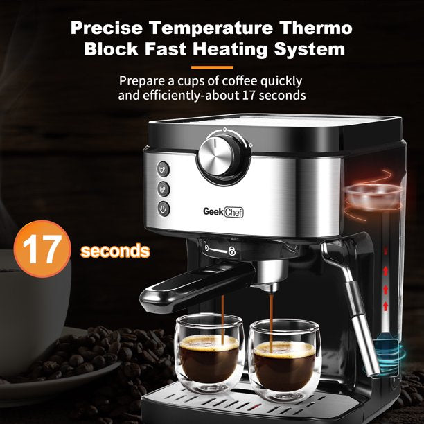 SUGIFT Espresso Machine 20 Bar Coffee Machine With Foaming Milk Frother Wand, 1300W 900ml Removable Water Tank Coffee Maker, Espresso Cappuccino Latte Macchiato Home Barista