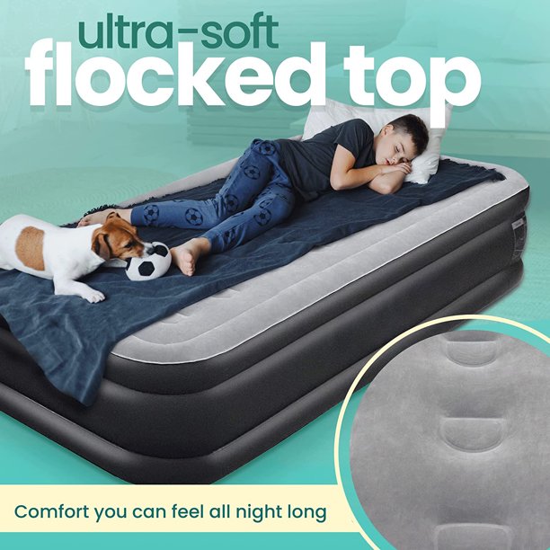 SUGIFT Inflatable Twin Size Air Mattress Inflatable Air Bed with Built-in Pump
