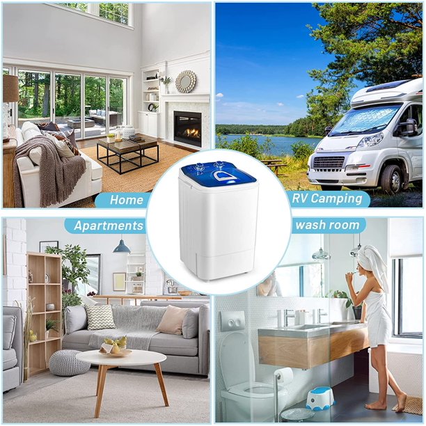 SUGIFT Portable Mini Washer Machine Single Tub Wash and Spin Dryer,11lbs Capacity for Camping Apartment Dormitory, Blue