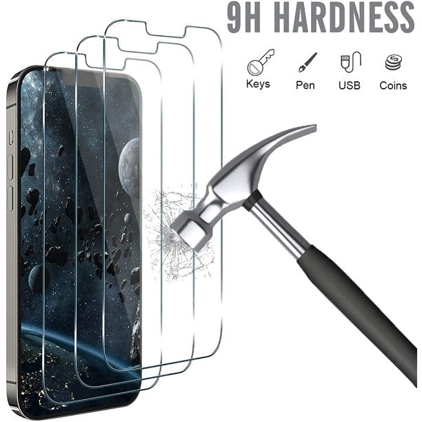 SUGIFT Compatible with iPhone 13/13 Pro Screen Protector 6.1 inch 3 Pack [Installation Tray] [Case-Friendly]