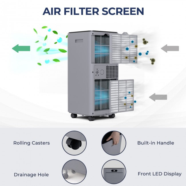 SUGIFT 10000 BTU 3-in-1 Portable Air Conditioner with Remote Control,Gray