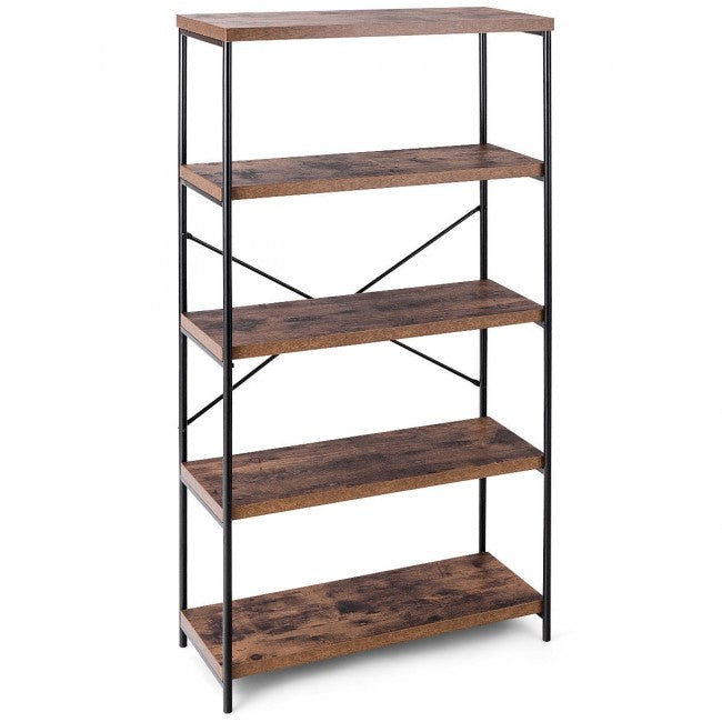 SUGIFT Multipurpose Open Bookcase Industrial Rack Wide Standing Storage Shelf