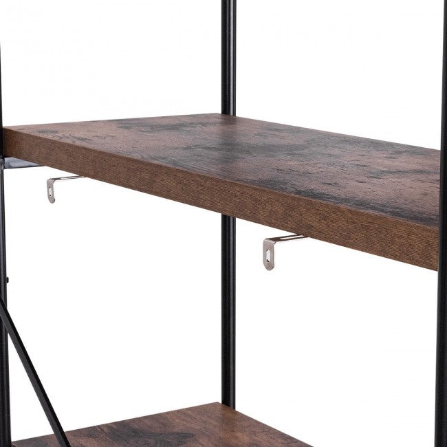 SUGIFT Multipurpose Open Bookcase Industrial Rack Wide Standing Storage Shelf