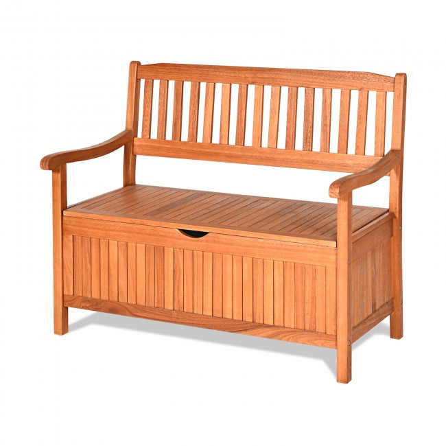 SUGIFT 42 Inch Storage Deck Box Solid Wood Seating Container