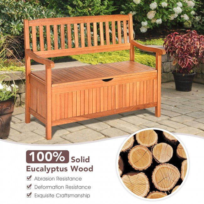 SUGIFT 42 Inch Storage Deck Box Solid Wood Seating Container