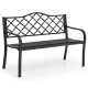 50 in. 2-Person Black Metal Outdoor Bench