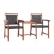Outdoor Patio Rattan Wood Bench Set