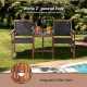 Outdoor Patio Rattan Wood Bench Set