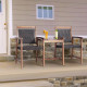 Outdoor Patio Rattan Wood Bench Set
