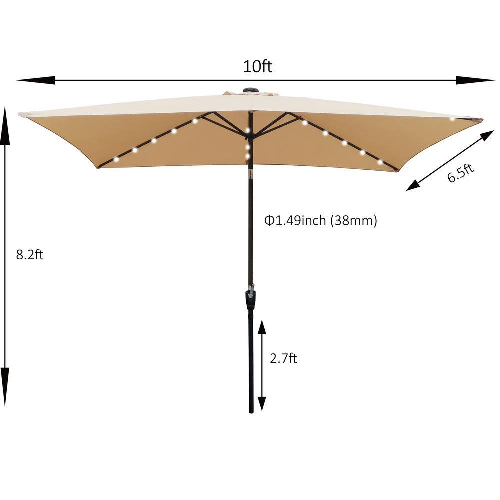 10ft rectangular patio umbrella 10 ft. x 6.5 ft. Market Patio Umbrella Rectangular Patio Solar Lighted – SUGIFT