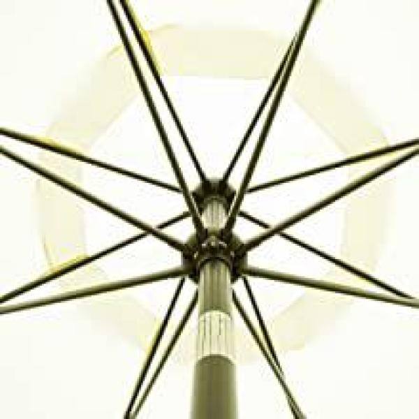 9 ft. Metal Button Tilt Market Patio Umbrella in Beige