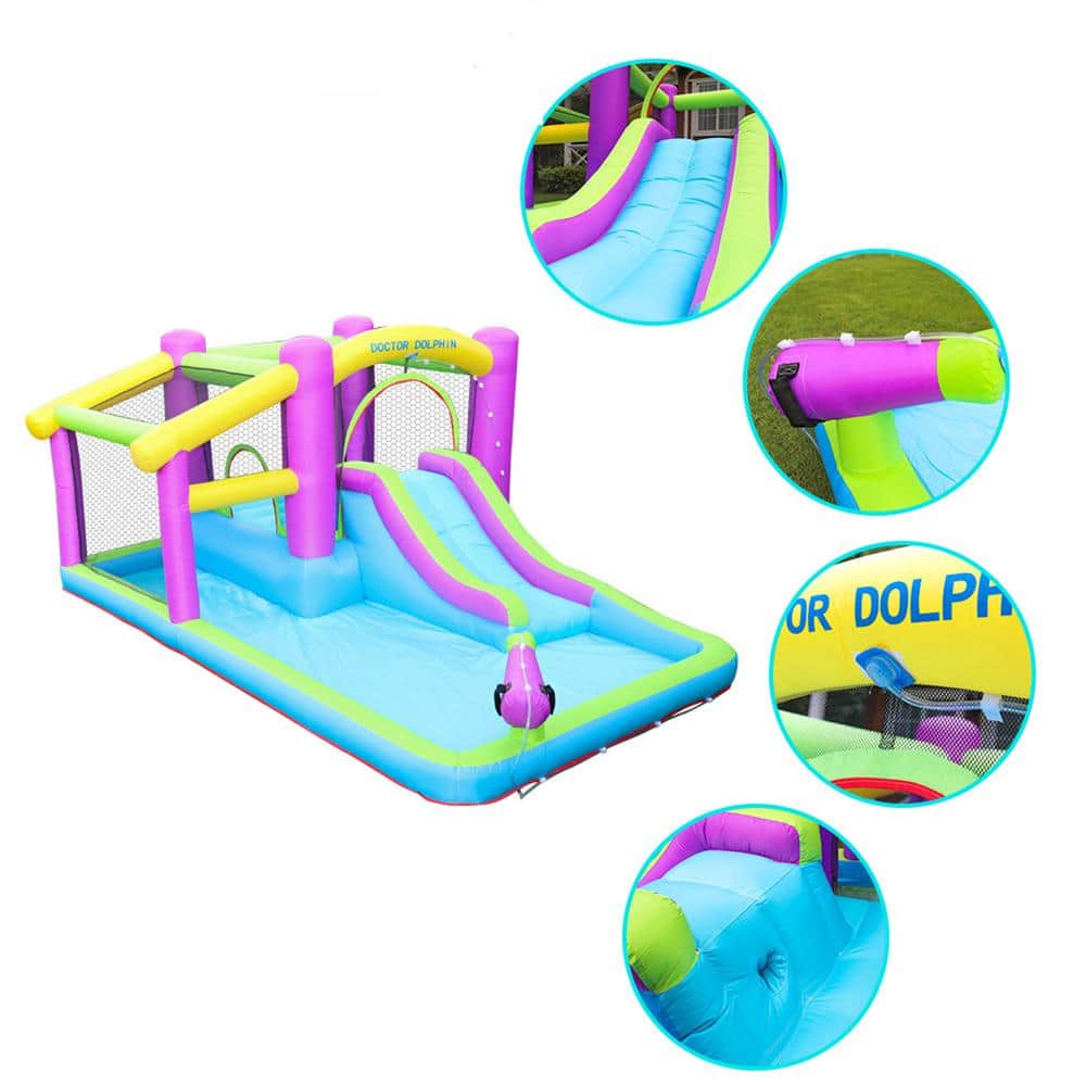 Multi-Color Inflatable Water Slide Outdoor Kids Water Park Play Center with Blower
