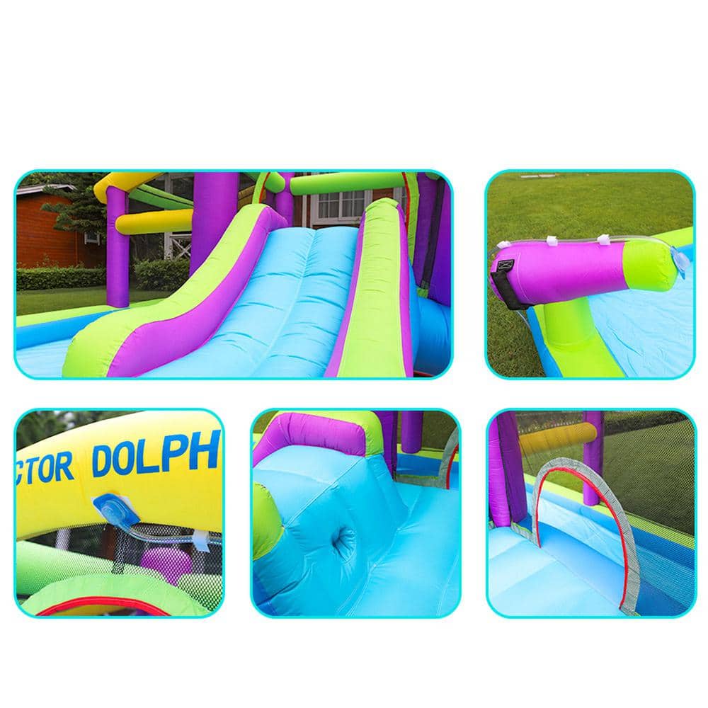 Multi-Color Inflatable Water Slide Outdoor Kids Water Park Play Center with Blower