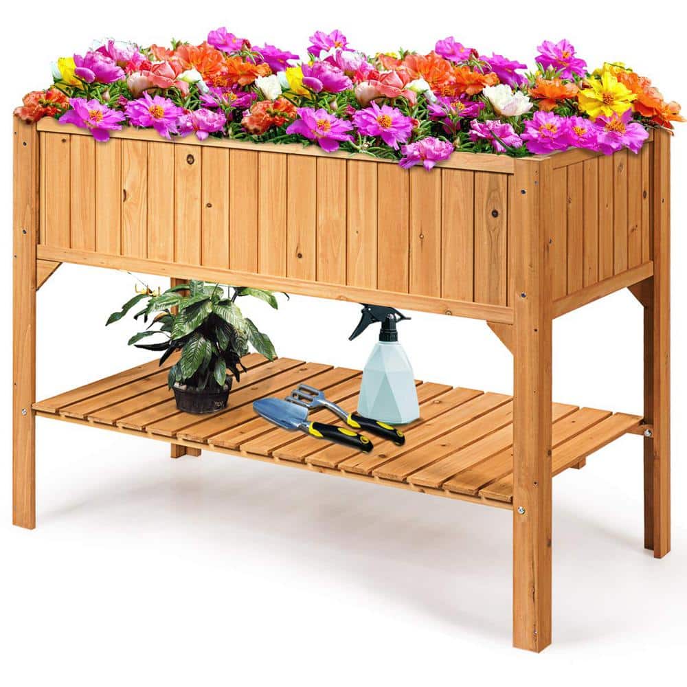47 in. L x 22.5 in. W x 35.5 in. H Wood Elevated Garden Bed