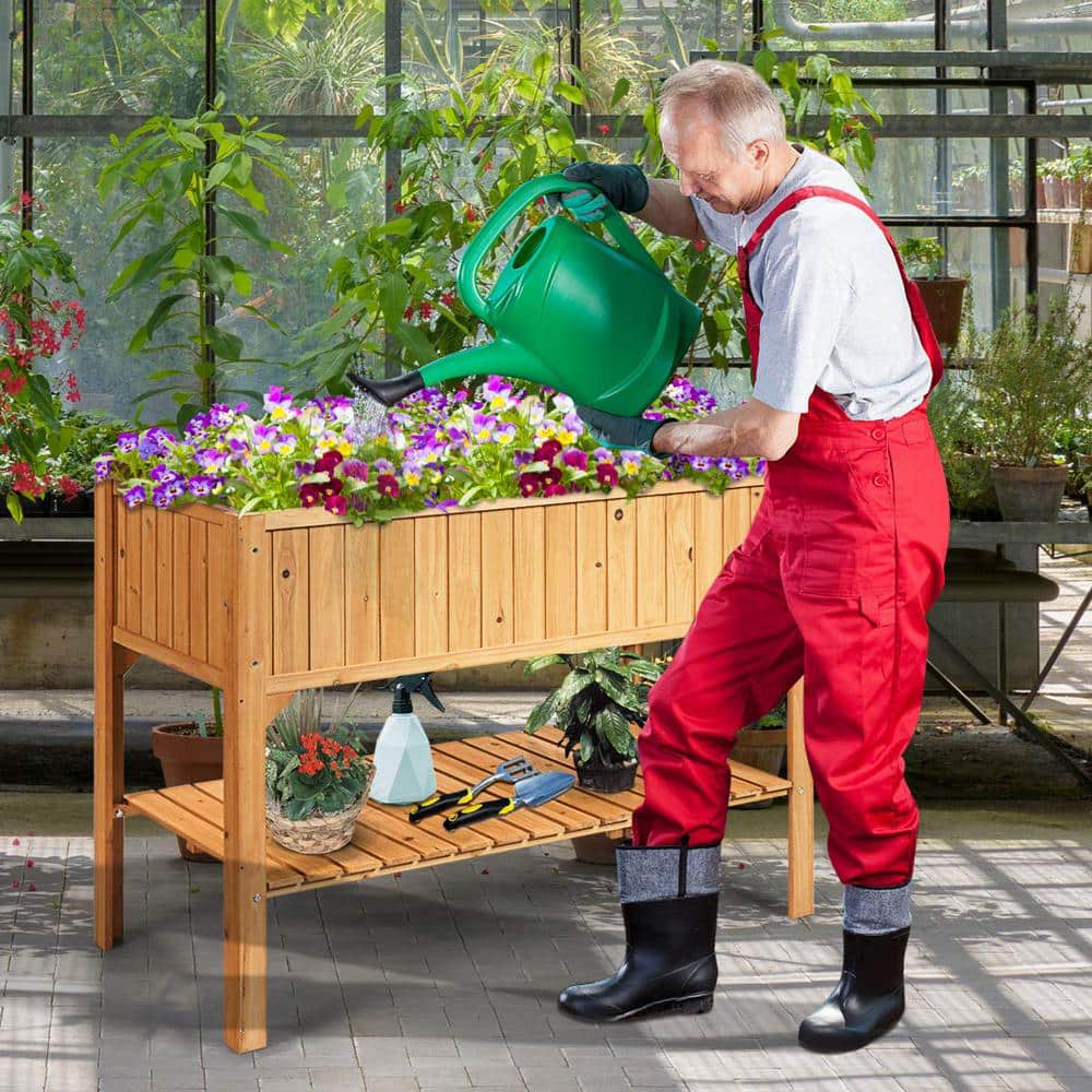 47 in. L x 22.5 in. W x 35.5 in. H Wood Elevated Garden Bed