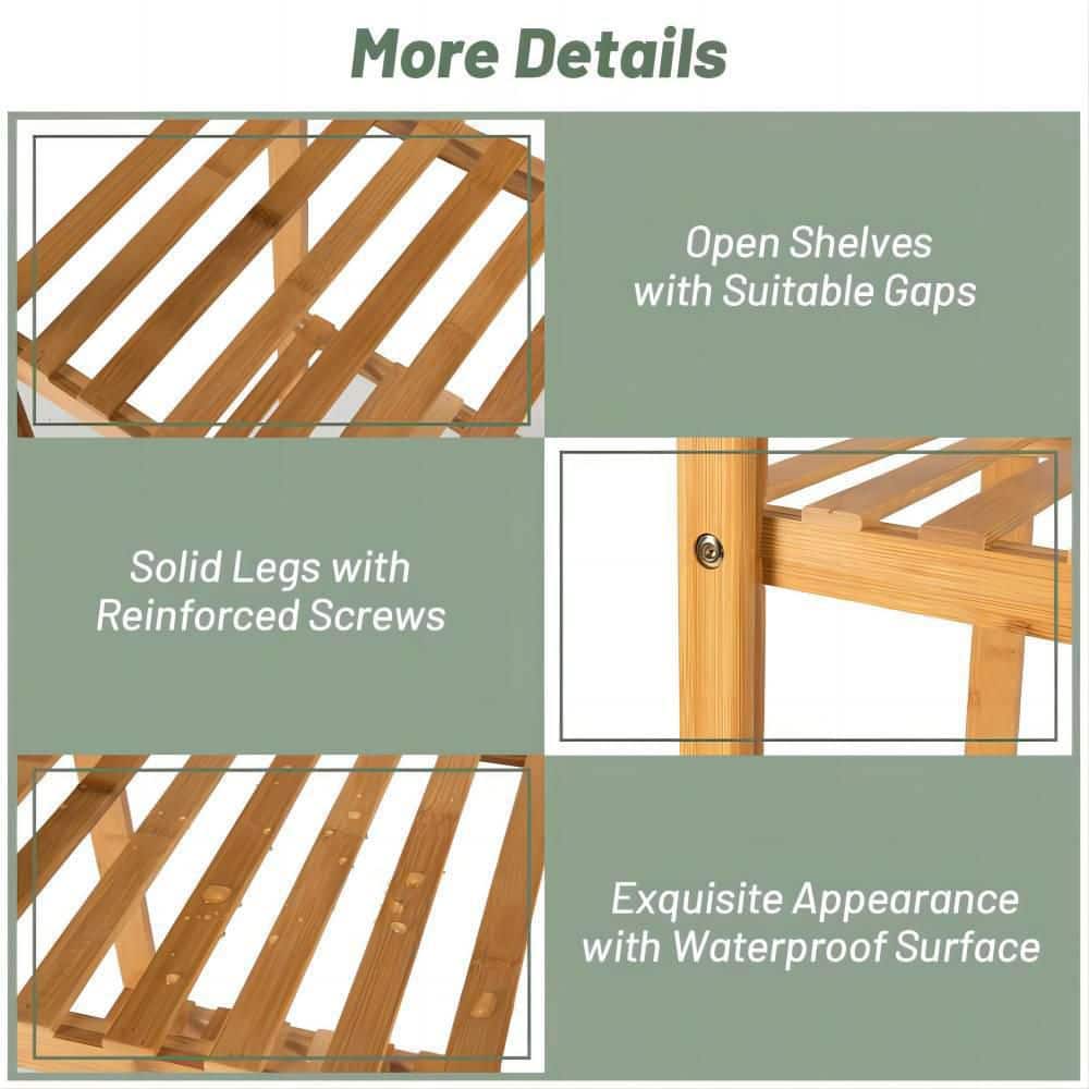 56 in. Multi-Functional Wood Shelf Flower Plant Stand