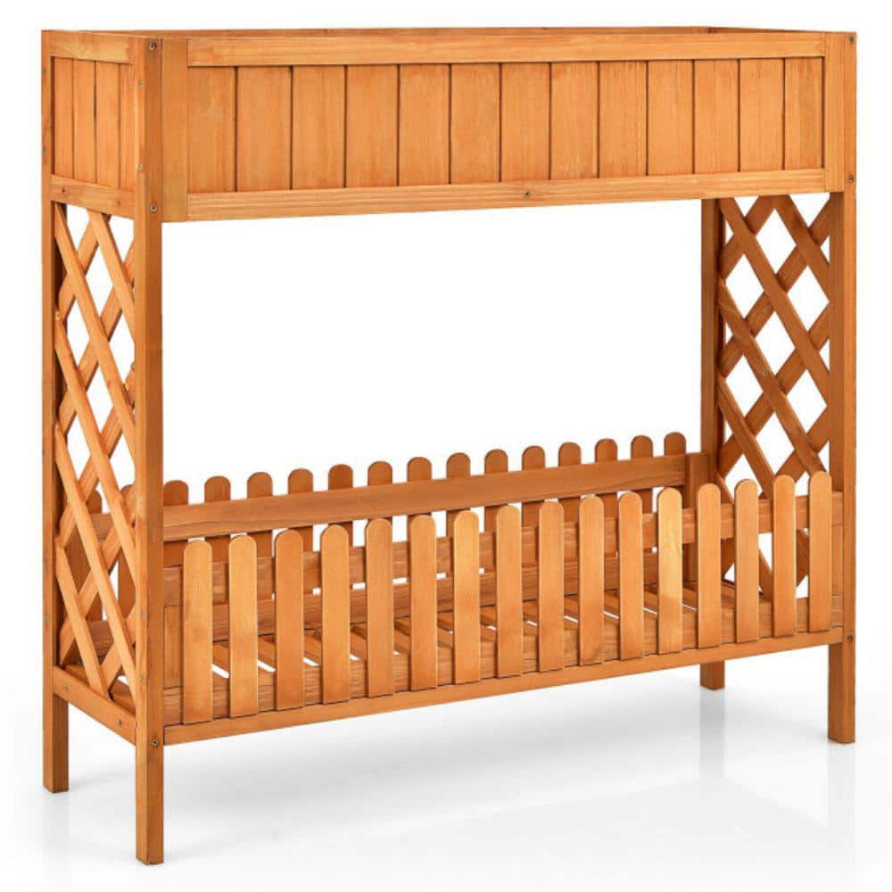 37.5 in. x 12.5 in. x35.5 in. Wood Raised Garden Bed
