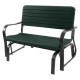 2-Person Wood Metal Outdoor Patio Swing Glider Bench Loveseat