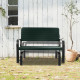 2-Person Wood Metal Outdoor Patio Swing Glider Bench Loveseat