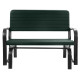 2-Person Wood Metal Outdoor Patio Swing Glider Bench Loveseat
