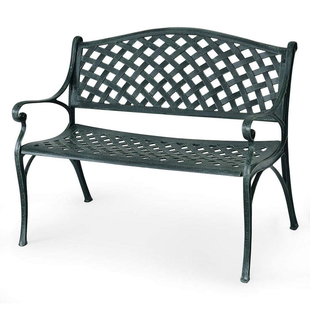 Ancient Green Aluminum Outdoor Patio Bench