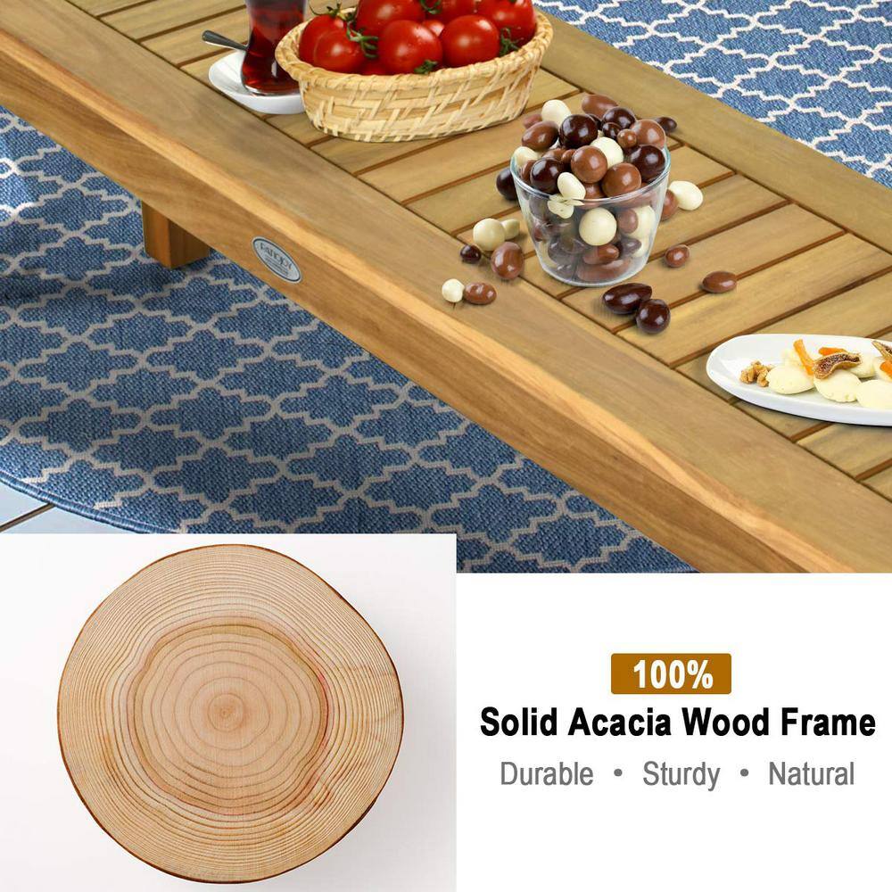 52 in. Acacia Wood Outdoor Patio Garden Bench