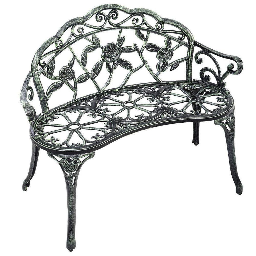 Green Aluminum Patio Outdoor Garden Bench Chair