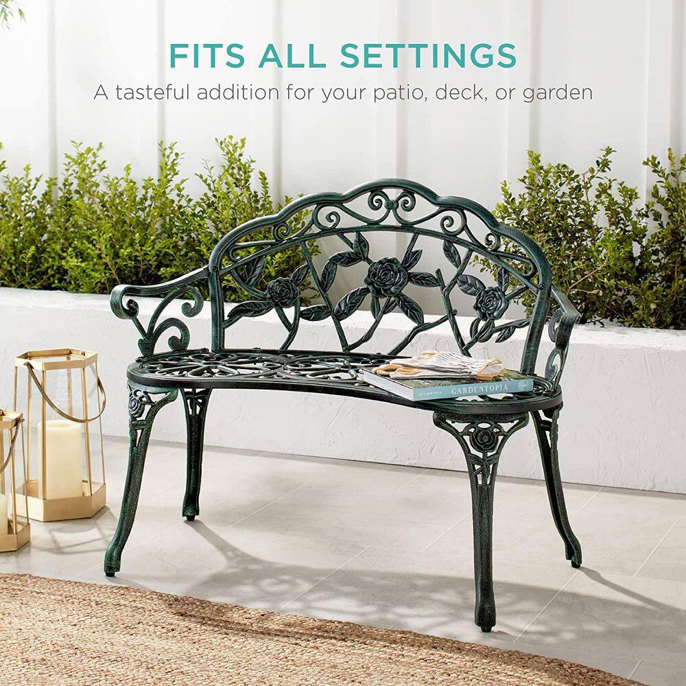Green Aluminum Patio Outdoor Garden Bench Chair