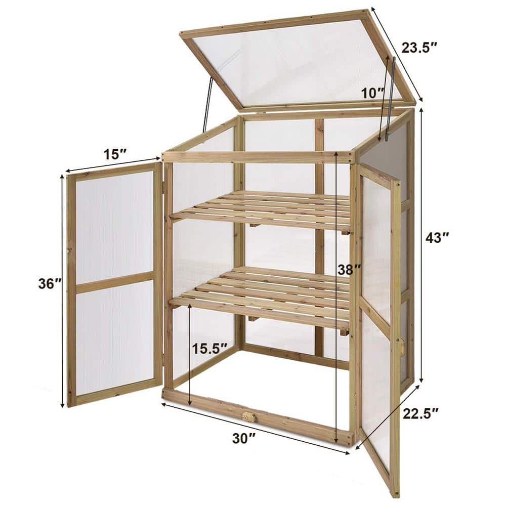 22.5 in. x 30.0 in. Garden Portable Wooden Greenhouse