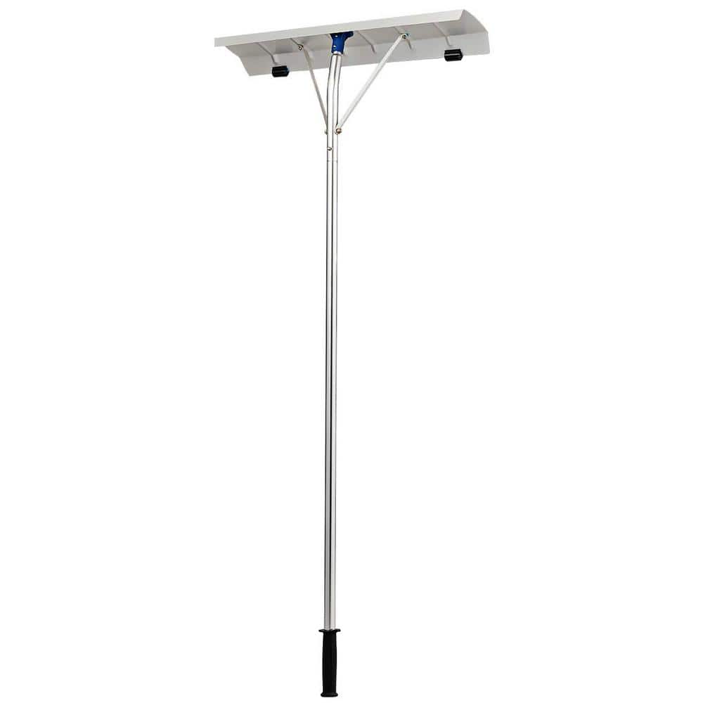 240 in. Outdoor Extendable Aluminum Sturdy Lightweight Roof Snow Rake with Anti-Skid Handle