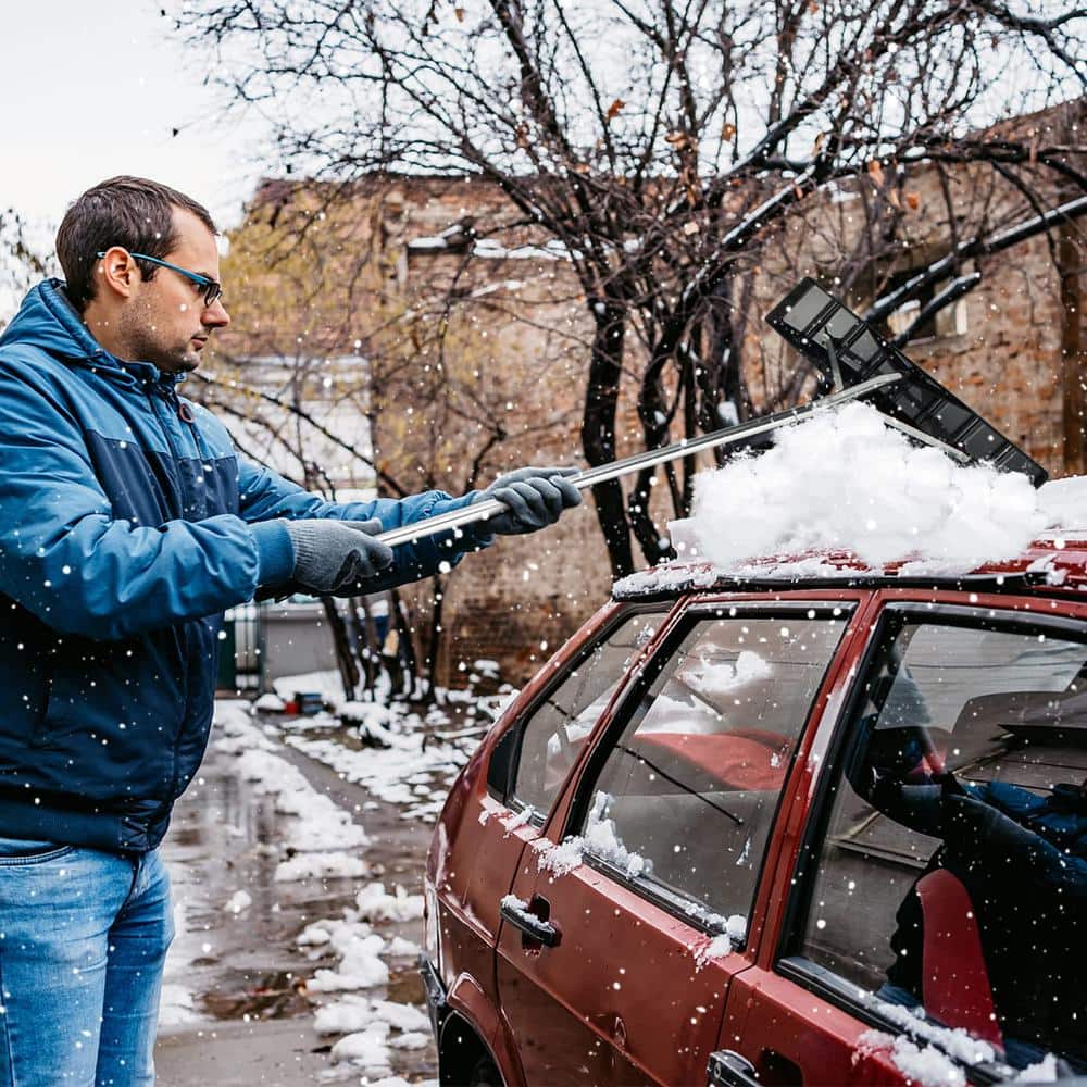 5.5 in. Snow Rake Shovel for Roof Cleaning with 20 ft. Extendable Lightweight Aluminum Handle