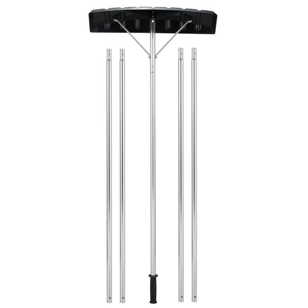 5.5 in. Snow Rake Shovel for Roof Cleaning with 20 ft. Extendable Lightweight Aluminum Handle