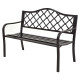 50 in. 2-Person Black Metal Outdoor Bench