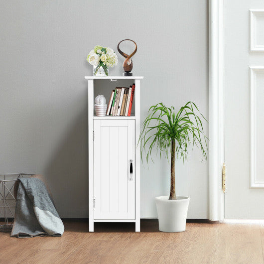 Bathroom Adjustable Shelf Floor Storage Cabinet with Door
