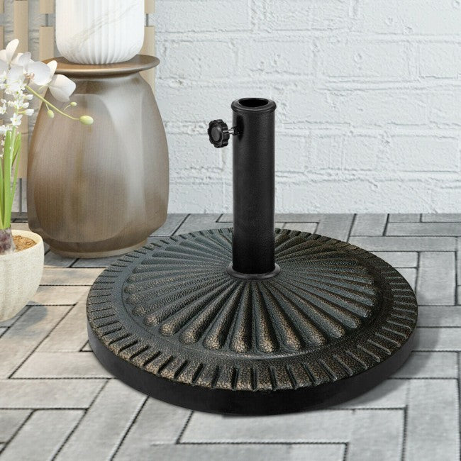 SUGIFT 31.5 lbs Market Heavy-Duty Outdoor Stand Bronze Umbrella Base