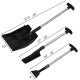 35 in. 3-In-1 Aluminum Handle Plastic Pole Snow Shovel with Ice Scraper and Snow Brush